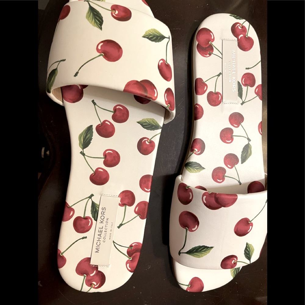 Michael Kors collection cherry print slide